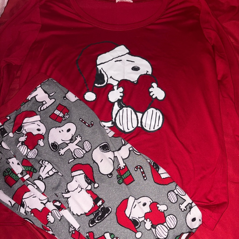 Snoopy Red and Gray Pajamas